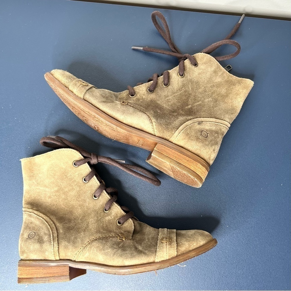 Born Women's Dunay Brown Distressed Suede High Top Lace Up Boot Size 6 Women’s - Picture 6 of 17